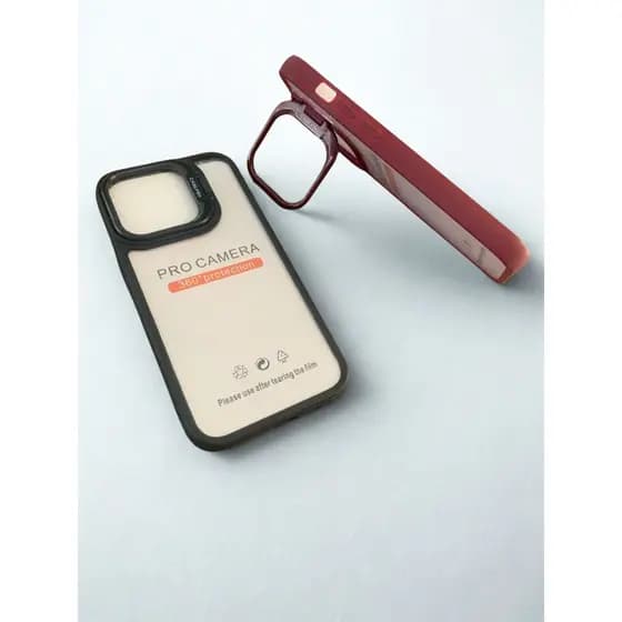 Capinha/Case Acrílica Colorida com Suporte Embutido na Câmera p/ iPhone 15 Pro Alta Proteção Premium