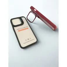 Capinha/Case Acrílica Colorida com Suporte Embutido na Câmera p/ iPhone 15 Pro Alta Proteção Premium