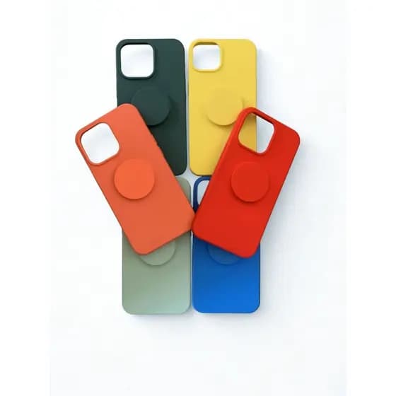 Capinha Silicone Premium com Pop Socket para Samsung, Motorola e Redmi – Proteção, Estilo e Conforto