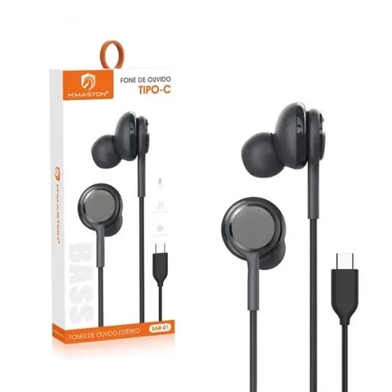 H'maston EAR-01 Fone de ouvido Tipo-c chamada de voz 1,2 metro hmaston