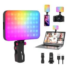 Luz De Preenchimento Rgb P/ Câmera Celular Tablet Maquiagem Preto Rgb