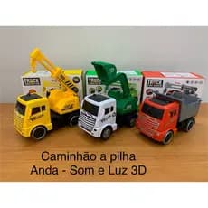 Brinquedo Caminhao a Pilha 3 D Anda Com Som - Bombeiro - Construçao Civil - Truck