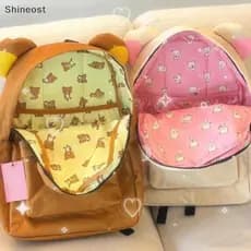 Mochila Kawaii Urso Rilakkuma, Anime Fofo, Dois Cartoons, Marrom, Grande Capacidade, Elegante, Casual, Estudante J19C