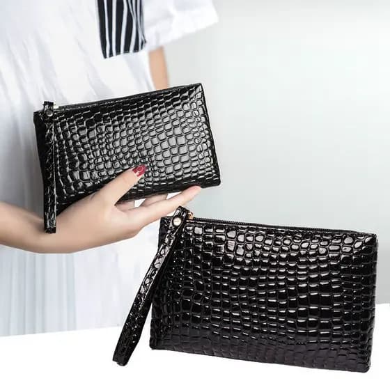 A bolsa Clutch feminina pode ser usada como bolsa de moedas para celular, várias cores disponíveis