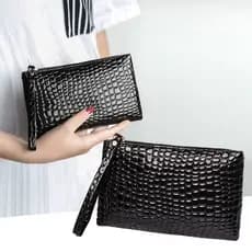 A bolsa Clutch feminina pode ser usada como bolsa de moedas para celular, várias cores disponíveis