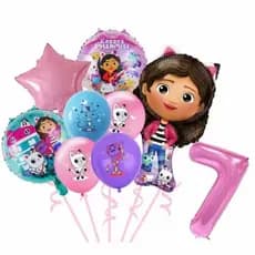 9pcs Gabby Dollhouse Cats Balões De Aniversário Decoração Festa De 32 Polegadas Número Cartoon Balão Baby Shower Supplie