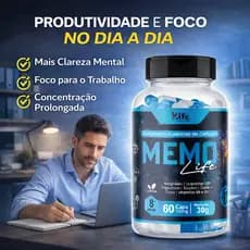 Memo Life - 60 Capsulas por Pote | Clareza Mental Foco Concentração - Envio Rápido