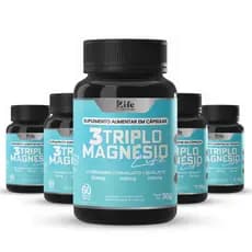 5 Un Triplo Magnésio - 300 Cápsulas  - Envio Imediato - Quelato Dimalato Treonato