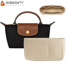 MIBEAUTY 1 Unidade De Bolsa De Jantar , Inserção De Feltro Com Vários Bolsos , Organizador Sacos De Armazenamento Portát