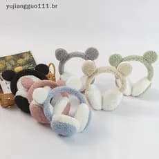 # Novo Protetores De Orelha De Pelúcia Com Orelhas De Urso Fofas Para Crianças , Animais De Desenho Animado , Aquecedore