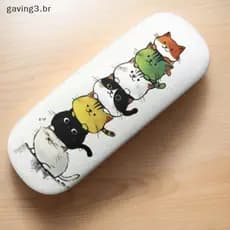 [GAVBR] 1 Unidade De Caixa De Armazenamento De Óculos De Sol Elegante E Conveniente , Linda Contato Com Tema De Gato De
