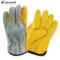 Nobleflying OMALL 1 Par De Luva De Trabalho De Couro Extensível Pulso Resistente Malha Lona Apoio Suprimentos De Seguran