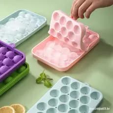 Forma Redonda de Silicone para Bola de Gelo, 25 Graus, com Tampa, Fácil de Desenformar Cubo KQXO