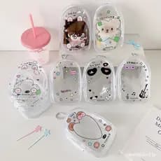 Ins Transparente Cartoon Slinky Bag Pvc Boneca Display Organizador Bolsa Pingente