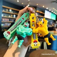 Chaveiro Muscle Pikachu Keychain Pode Alcançar Pato Tartaruga Jenny Cartoon Doll Car Mochila Pingente