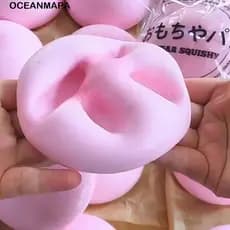 Mole De Pão OCEANMAPA , Brinquedo Pães De Ascensão Lenta Com Dedo De Sucção Sensorial Simulado Rosa Pitada