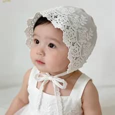 Chapéu De Renda Para Bebê ISITAB , Sol Floral Branco De Verão , Boné Simples De Princesa Respirável Bordado Recém-Nascid