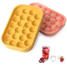 Forma de Gelo de Silicone Elástico 22 Bolas de Gelo com Tampa, Forma de Gelo Livre de BPA para Congelar Cubos de Gelo Ca