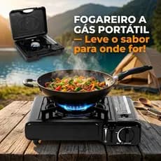 Fogareiro Portátil a Gás Camping com Maleta Fogão Compacto para Pesca Trilha e Viagem