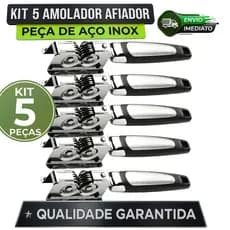 Kit 5 Amolador Afiador de Faca Cutelo Canivete Tesoura em Aço Inox Profissional Premium