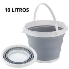Balde Retrátil Dobrável De Silicone 10l Limpeza Prática
