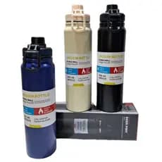 Garrafa Térmica Inox Parede Dupla Tampa Com Super Vedação Rosqueavel Com Alça 1000ml