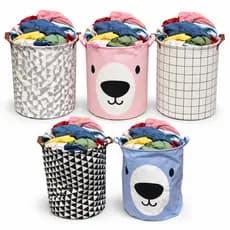 Cestos de Roupa Organizador Dobrável 40 L de Tecido Grande para Lavanderia Resistente Multiuso