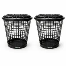 Cestão Telado para Roupas Sujas com Tampa Preto 48cm | Cesto Organizador de Lavanderia Resistente