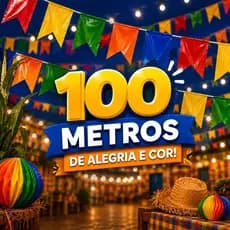 Kit Bandeirinha Festa Junina Colorida De Plástico com 10/50/100 Metros