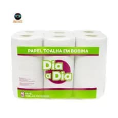 Papel Toalha em Bobina Dia a Dia Celulose/Branco - 6 Unidades 200mts