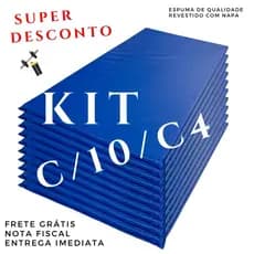 KIT 4 ou 10 Colchonete de Exercícios Impermeável 90x40 (2cm/3cm) | Treino Yoga Pilates Academia