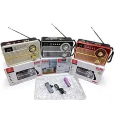 Rádio Portátil Retro KA-8707 | AM/FM/SW | Bluetooth | USB/SD | Bateria Recarregável | Som Potente