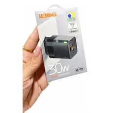 Carregador Turbo Lelong 30W Duplo USB + Tipo C LE-295