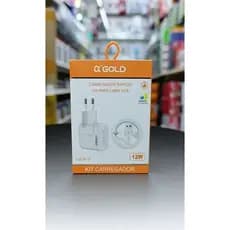 Kit Carregador Rápido α'GOLD 12W    l   para iPhone | Cabo Lightning + Carregador USB | Certificado ANATEL