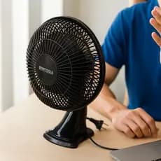 Ventilador de Mesa Portátil 25W Oscilante Silencioso Bivolt Sortido