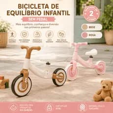 Bicicleta De Equilíbrio Infantil Sem Pedal Aro 12 Balance Bike Até 30kg +3 Anos