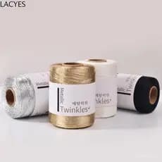 Linha Metálica LACYES , De Crochê Com Brilho Colorido Brilhante , Fio Tricotado À Mão Macio De 1.0 Mm 200g
