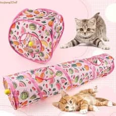 Túnel De Brincar Para Gatos HUIJIANG , Ninho De Barraca Dobrável Impresso , Canal Quadrado Com De Bola Peluda