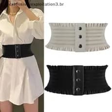 EEJY Novo Design Simples Feminino Elástico Cintura Larga Hemline Decoração Cummerbund Senhoras Casaco Cinto Para Mulher