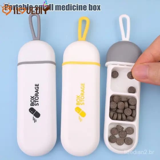 Organizador De Comprimidos De Viagem Para Uso Diário | Caixa Portátil Fina Medicamentos Com 3 Compartimentos , Material