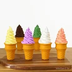 Simulação De Cone De Sorvete Falso , Modelo De Comida , Brinquedo Realista Para Decoração , Adereço De Cupcake De Mesa ,