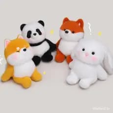 Brinquedo De Pelúcia Panda , Suporte Para Telefone Boneca De Elefante De Coelho Branco , Animal Macia Fofa De Cac