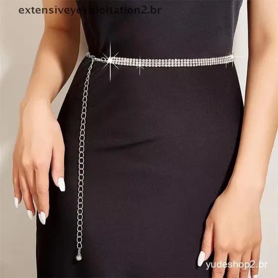 Moda Strass Corrente De Cintura Para Mulheres Meninas Na Decorativa High-end Vestido Cinto Ajustável .