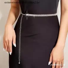 Moda Strass Corrente De Cintura Para Mulheres Meninas Na Decorativa High-end Vestido Cinto Ajustável .