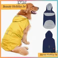 Capa De Chuva Cachorro Para Cães À Prova D'água Com Capuz Reflexivo Ao Ar Livre Impermeável Jaqueta