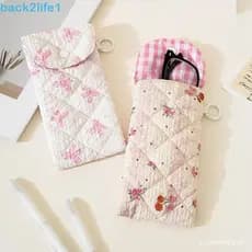 Bolsa De Óculos Impressa Em Tecido BACK2LIFE1 , Armazenamento Portátil De Flores , Padrão Floral