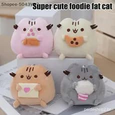 { RE } Dos Desenhos Animados Pusheen Gato Brinquedo De Pelúcia Bonito Gatinho Boneca Chaveiro Adorável Mochila Pingente