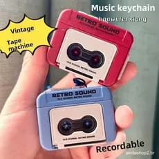 Gravador de Rádio Retro Venda Quente Mini Caixa de Música Divertida Gravável Pingente Chaveiro Ornamento Presente ABCD D