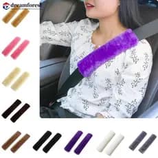 DREAMFOREST 2 Pçs Cinto De Segurança Do Carro Almofada Ombro Confortável Condução Veículo Macio Pelúcia Auto E7W9