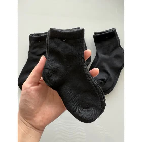 Kit Meia Preto Infantil unisexx Cano Alto Basica 2-10 ANOS